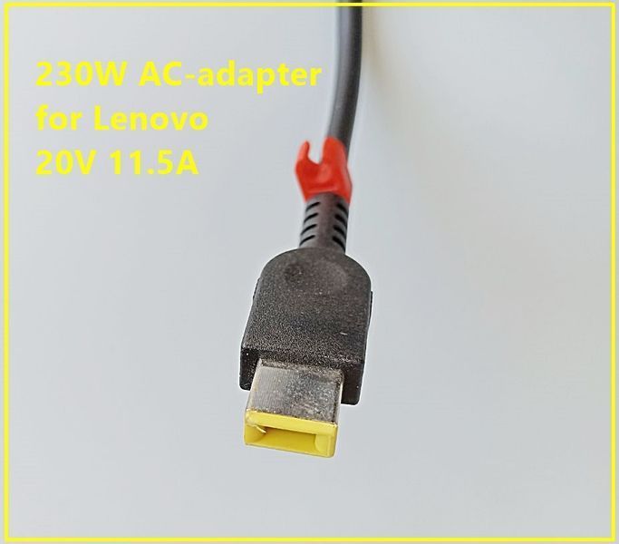Oplader voor laptop Lenovo Legion Y740-15IRHg (81UH) 20V 11.5A (230W) adapter ADL230NDC3A, 5A10H28357 ,SA10E75804, 00HM626, met gele rechthoekige connector P0005 фото