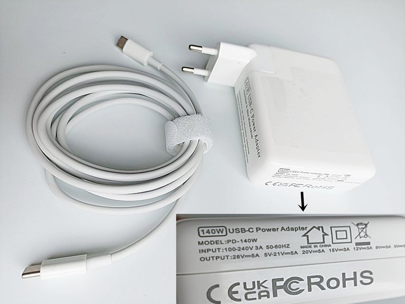 140W USB-C-oplader voor MacBook Air 2022 (M2), MacBook Pro/Max 2023 (M2, 14-16 inch), MacBook Pro/Max 2021 (M1, 14-16 inch) 140W-ADP-C фото