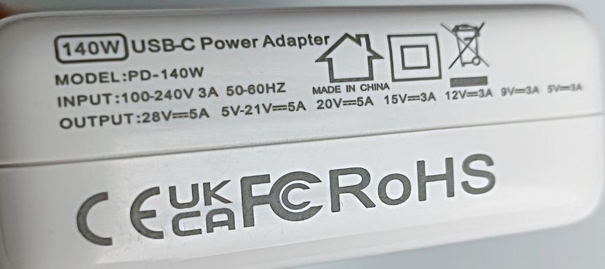 140W USB-C-oplader voor MacBook Air 2022 (M2), MacBook Pro/Max 2023 (M2, 14-16 inch), MacBook Pro/Max 2021 (M1, 14-16 inch) 140W-ADP-C фото